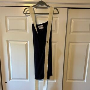 project RUNWAY Black Dress with Cream Sash